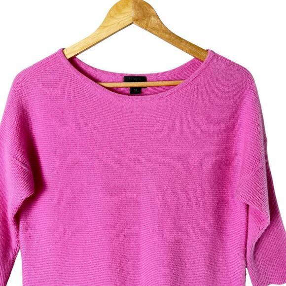 J.Crew Collection Italian Cashmere Sweater in Pink Boatneck 3/4 Sleeves, XS - Picture 3 of 10